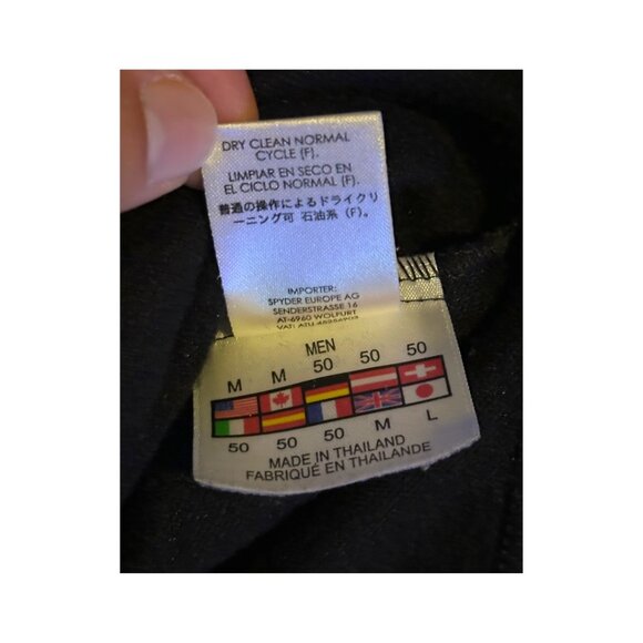 Spyder Men's 1/4 Zip Pull-over RARE Tribal Print High Collar in Black/White - Picture 5 of 5